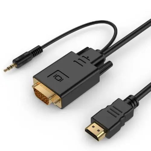 Gembird адаптер HDMI to VGA mini Jack 1.8 m черен