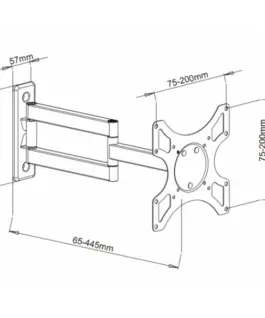 Alternative view of Techly Wall mount for TV LCD/LED/PDP double arm 19-37 25 kg VESA бял