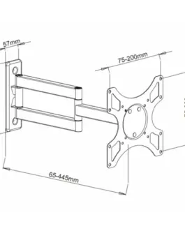 Alternative view of Techly Wall mount for TV LCD/LED/PDP double arm 19-37 25 kg VESA бял