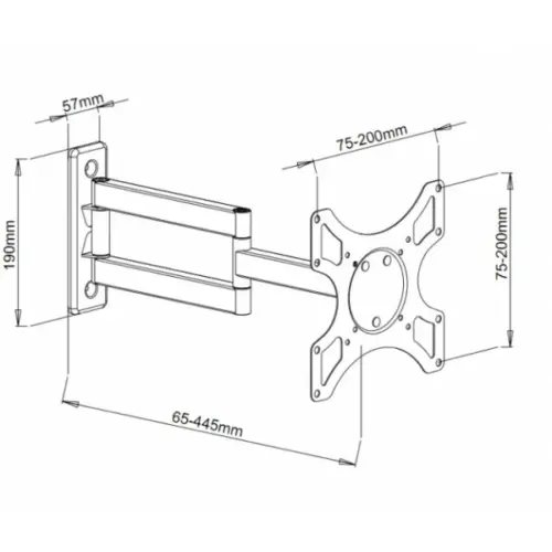 Alternative view of Techly Wall mount for TV LCD/LED/PDP double arm 19-37 25 kg VESA бял