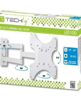 Techly Wall mount for TV LCD/LED/PDP double arm 19-37 25 kg VESA бял