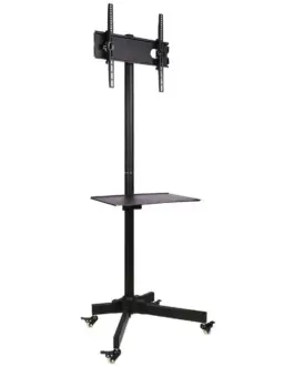 Techly Mobile stand LCD/LED 23-55 inches adjustable with shelf черен