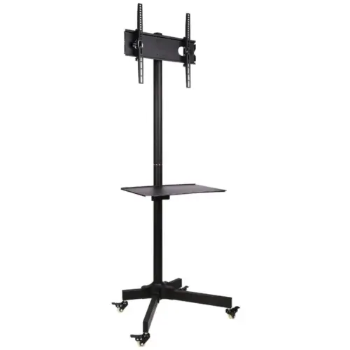 Techly Mobile stand LCD/LED 23-55 inches adjustable with shelf черен