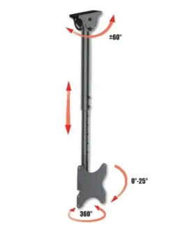 Alternative view of Techly Ceiling holder LCD/LED 23-42cale 50kg adjustable, черен