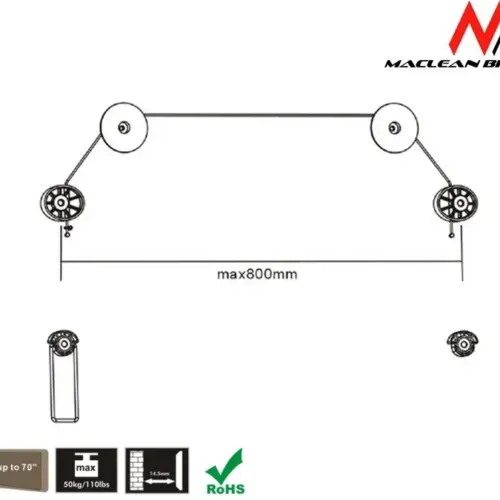 Alternative view of Maclean MC-557B LCD Bracket