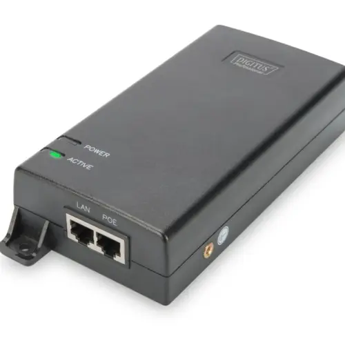 Digitus адаптер PoE+ 802.3at max. 55V 60W Gigabit 10/100/1000Mbps active