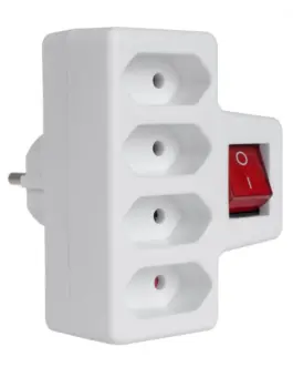Alternative view of Maclean Electric socket x4 with switch MCE217