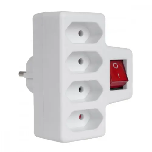 Alternative view of Maclean Electric socket x4 with switch MCE217