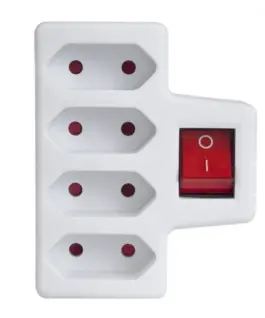 Maclean Electric socket x4 with switch MCE217