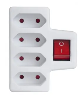 Maclean Electric socket x4 with switch MCE217