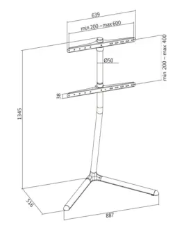 Alternative view of LogiLink TV stand with V-foot черен