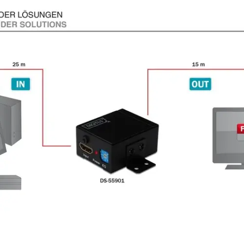 Alternative view of Digitus HDMI do 35m booster/repeater, Equalizer, 1080p, DTS-HD, HDCP, LPCM