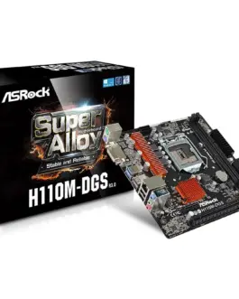 Дънна платка ASROCK Main Board Desktop H110 (S1151 2xDDR41xPCI E 3.0 x161xPCI E 2.0x1 SATA III GLAN DVD-D USB3.0)micro A