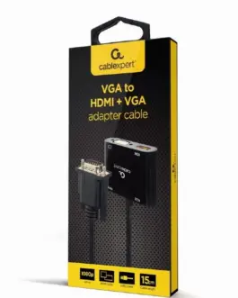 Alternative view of Gembird Signal конвертор VGA to HDMI + VGA черен, 15 cm