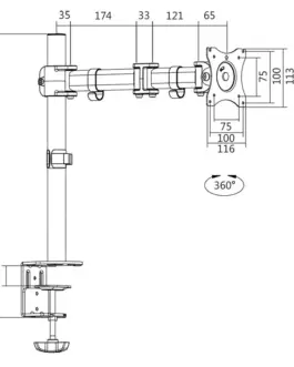 Alternative view of LogiLink Monitor mount 13-27 39, steel, VESA 100x100