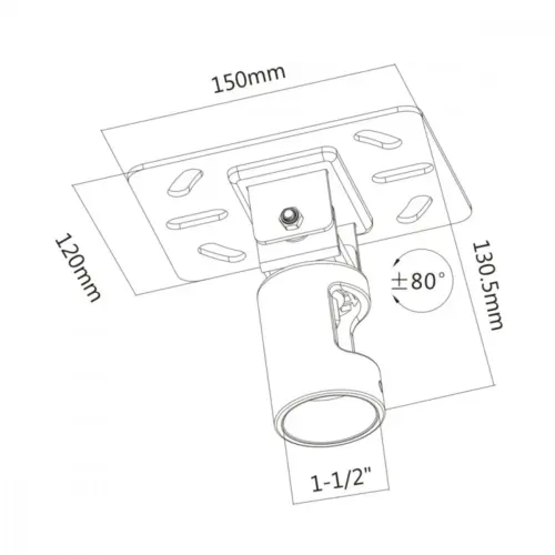 Alternative view of Maclean Adjustable Ceiling Mount Plat MC-886