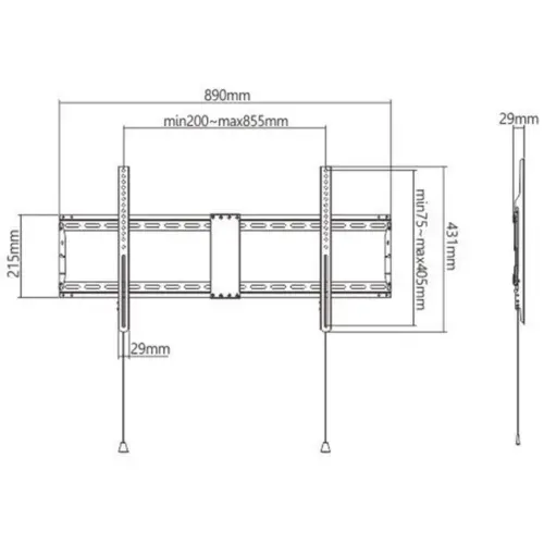 Alternative view of Gembird TV Wall Mount 43 - 90 inch 70 kg fixed