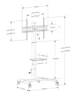 Techly Mobile LCD/LED stand 32-70 inches