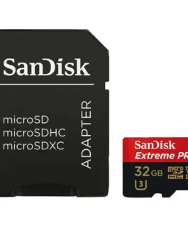 Карта памет SanDisk Extreme PRO microSDHC 32GB + SD Adapter + RescuePRO Deluxe 100MB/s A1 C10 V30 UHS-I