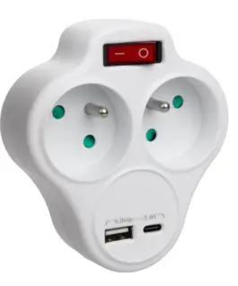 Maclean Splitter dual socket x2 USB MCE336 type E