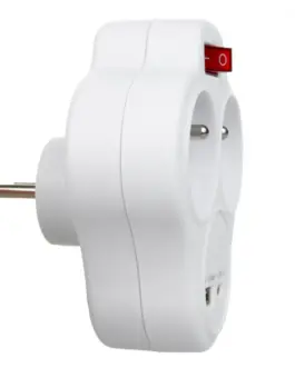 Alternative view of Maclean Splitter dual socket x2 USB MCE336 type E