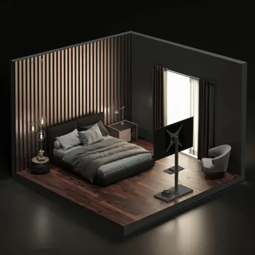 Alternative view of Maclean TV stand with bracket 23-55 35kg MC-972