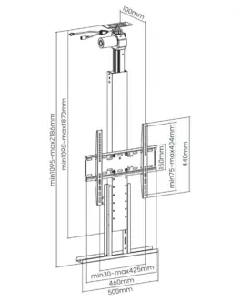 Alternative view of Maclean Motorized Floor Ceiling TV Lift 32-55 inches MC-976