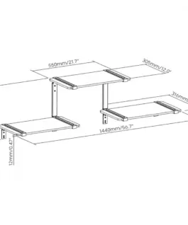 Alternative view of Maclean Three-level Modular Shelves 30kg MC-974