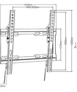Maclean TV Wall Mount 32-70 45kg MC-412 VESA 400×40