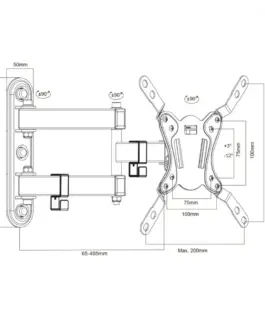 Alternative view of Maclean TV/Monitor wall mount 23-43 30kg MC-418