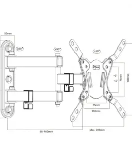Alternative view of Maclean TV/Monitor wall mount 23-43 30kg MC-418