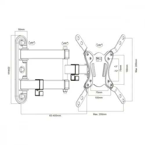 Alternative view of Maclean TV/Monitor wall mount 23-43 30kg MC-418