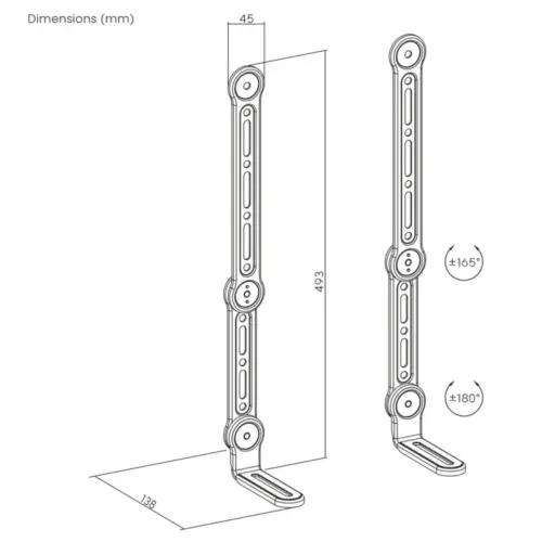 Alternative view of Maclean Universal VESA mount for soundbar MC-334