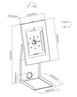 Alternative view of Maclean Maclean POS stand for tablet, printer MC-336