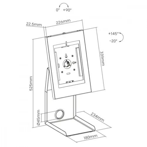 Alternative view of Maclean Maclean POS stand for tablet, printer MC-336