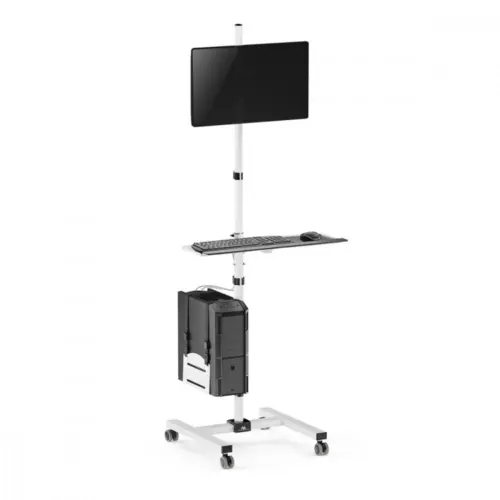 Maclean CPU monitor cart stand on wheels MC-793 W