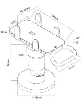 Alternative view of Maclean Payment terminal holder POS, universal MC-819