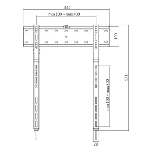 Alternative view of LogiLink TV wall mount, 32-65 inch, fixed, 40 kg max