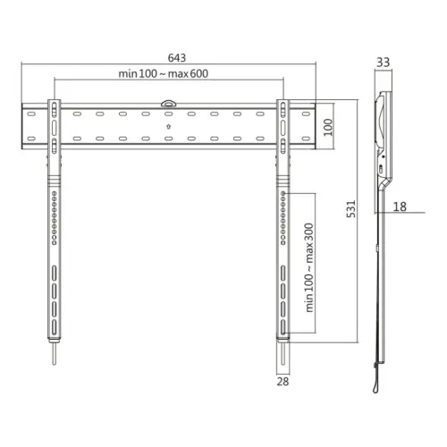 Alternative view of LogiLink TV wall mount, 43-80 fixed, 40kg max.