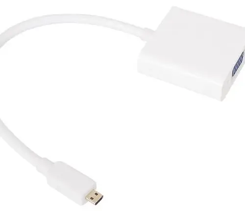 VCom Адаптер Adapter Mini HDMI CM to VGA F White – CG592-0.15m