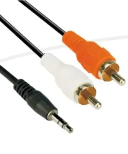 VCom Аудио Кабел 3.5mm Stereo M / 2x RCA M - CV212-5m