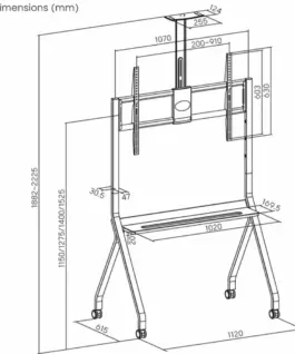 ART ART mobile stand + TV mount 55-100 120kg
