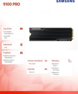 Samsung SSD диск 9100 PRO 8TB Heatsink NVMe MZ-VAP8T0CW