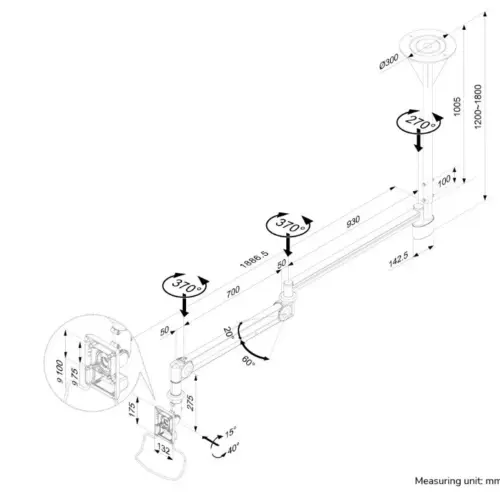 Alternative view of Neomounts Uchwyt medyczny FPMA-HAC100