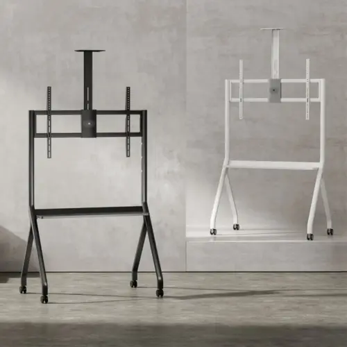 Alternative view of Maclean TV stand, on casters, MC-114 B
