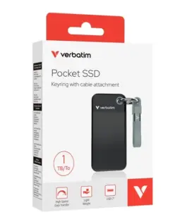 Verbatim SSD диск Pocket 1000GB M.2 1TB USB-C 1000Mb/s