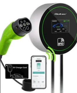 Qoltec EV зарядна станция 2in1 Type2 22kW WiFi LCD