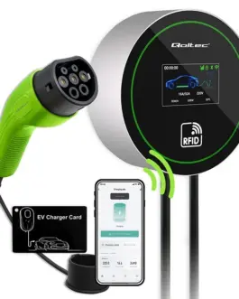 Qoltec EV зарядна станция 2in1 Type2 22kW WiFi LCD