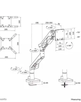 Alternative view of Neomounts DS70-256BL1 Gaming 24-57 2-30KG