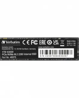 Verbatim Vi3000 PCIe NVMe M.2 SSD 1TB 3100/2200MB/s